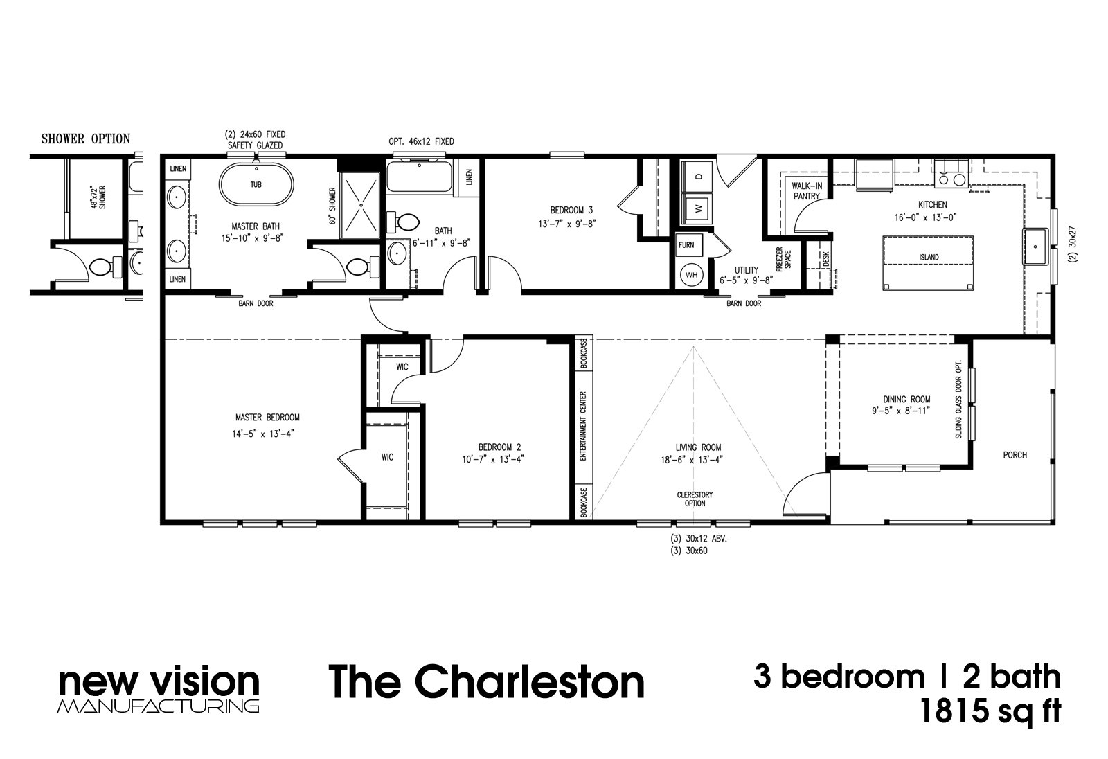 The Charleston Home - Floorplan by New Vision Manufacturing