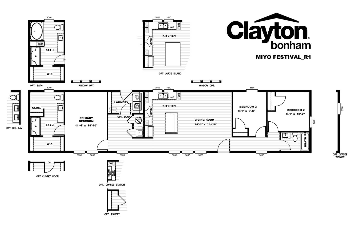 Floorplan of MiYo Festival Home by Clayton Homes Oklahoma City